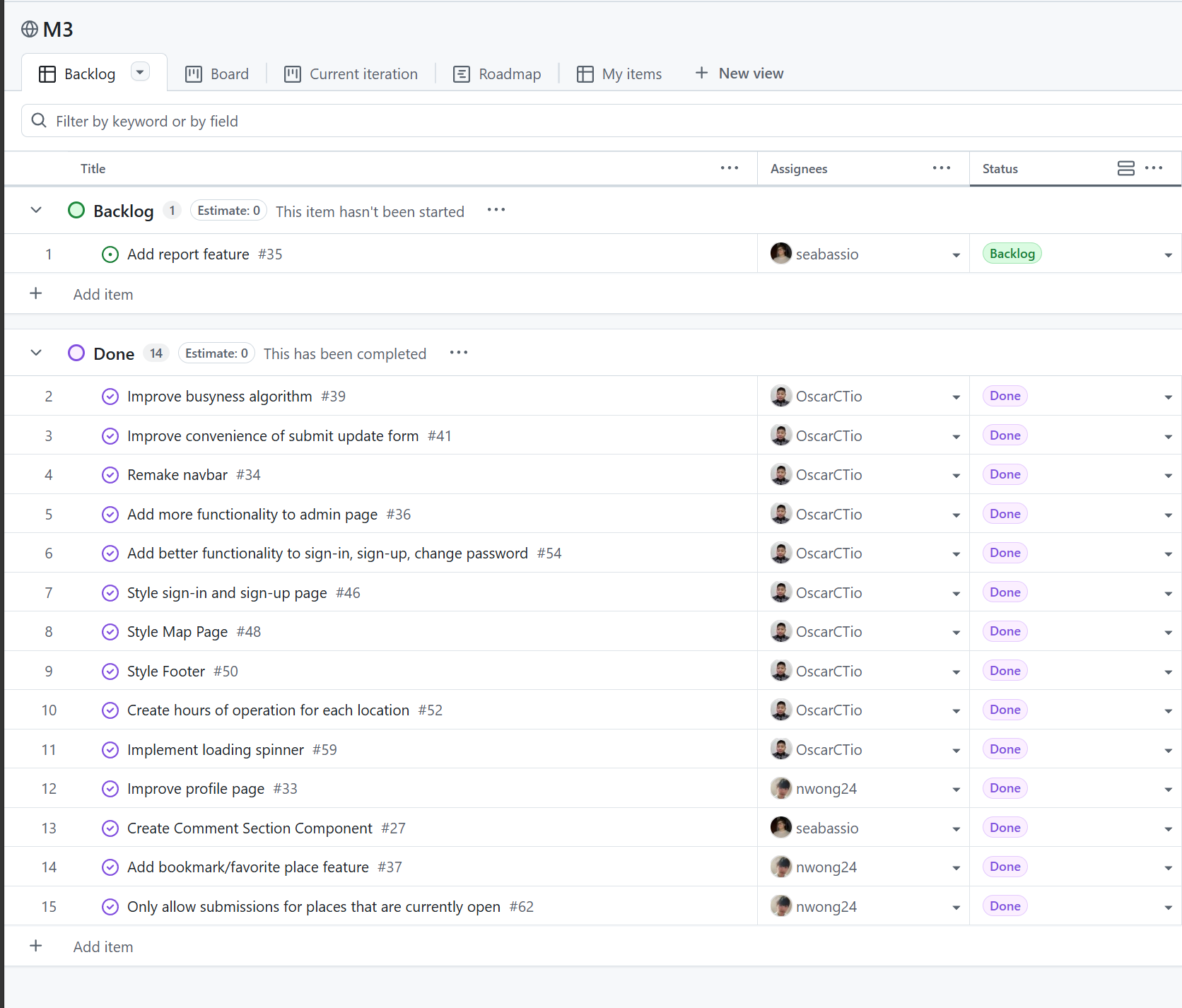 Manoa Pulse GitHub project board
