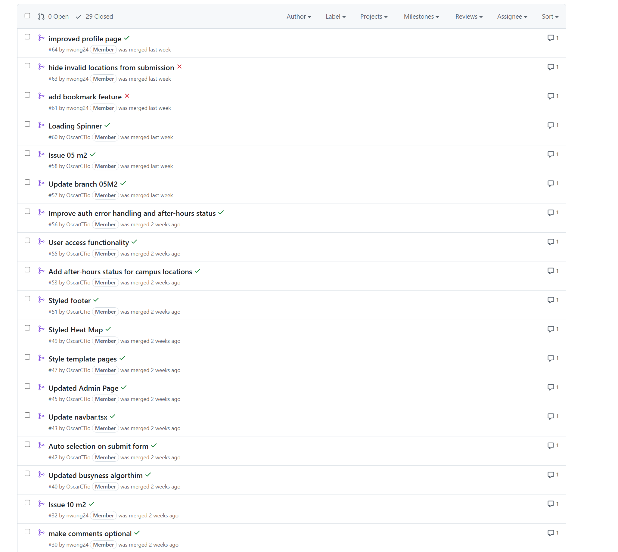 Manoa Pulse pull request history